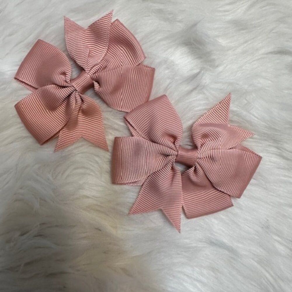 SET of Dusty Rose 3" Pinwheel Bow  7672  Handmade NWT Boutique